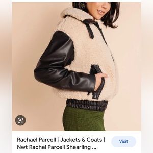 Rachel Parcell leather shearling jacket. Never worn with tags.